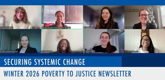 Winter 2026 Poverty to Justice newsletter image